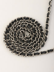 2013年頃 シルクサテンCCマークプレートチェーンショルダーバッグ ネイビー