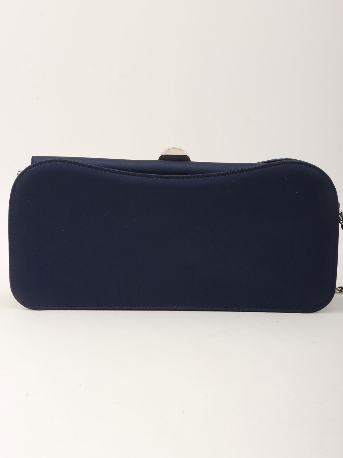 2013年頃 シルクサテンCCマークプレートチェーンショルダーバッグ ネイビー