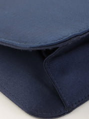 2013年頃 シルクサテンCCマークプレートチェーンショルダーバッグ ネイビー