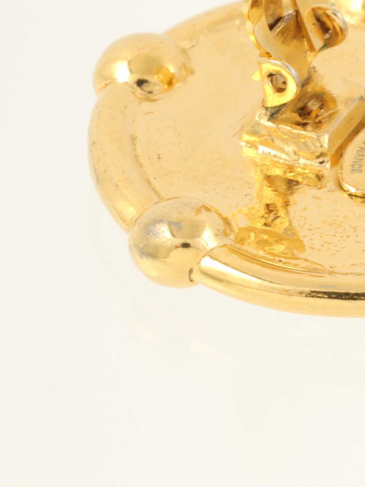 1991年製 ラウンドドットCCマークイヤリング ゴールド