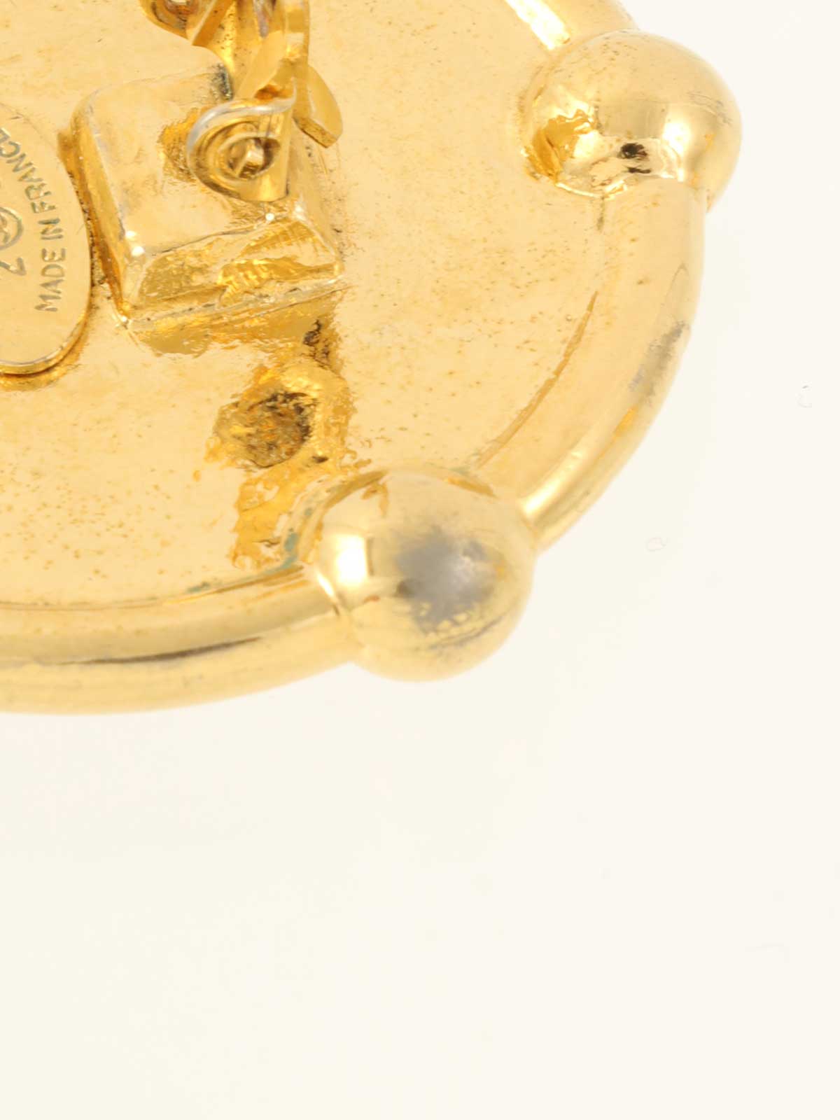 1991年製 ラウンドドットCCマークイヤリング ゴールド