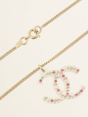 2004年製 ラインストーンCCマーククリアネックレス ゴールド/マルチカラー