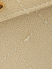 1998年鱼子酱皮CC旋扣手提包，象牙色