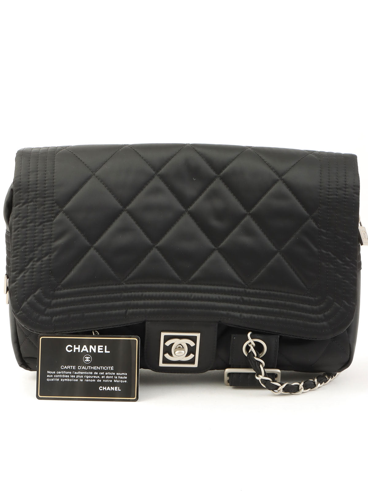 2005 Nylon Sport Line CC Turn Lock Chain Backpack in Black