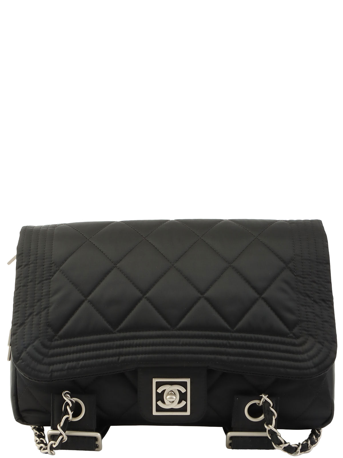 2005 Nylon Sport Line CC Turn Lock Chain Backpack in Black