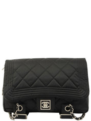 2005 Nylon Sport Line CC Turn Lock Chain Backpack in Black