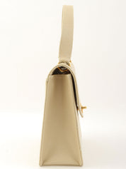 1998年鱼子酱皮CC旋扣手提包，象牙色