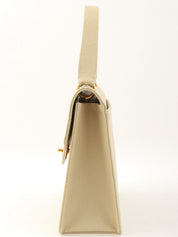 1998年鱼子酱皮CC旋扣手提包，象牙色