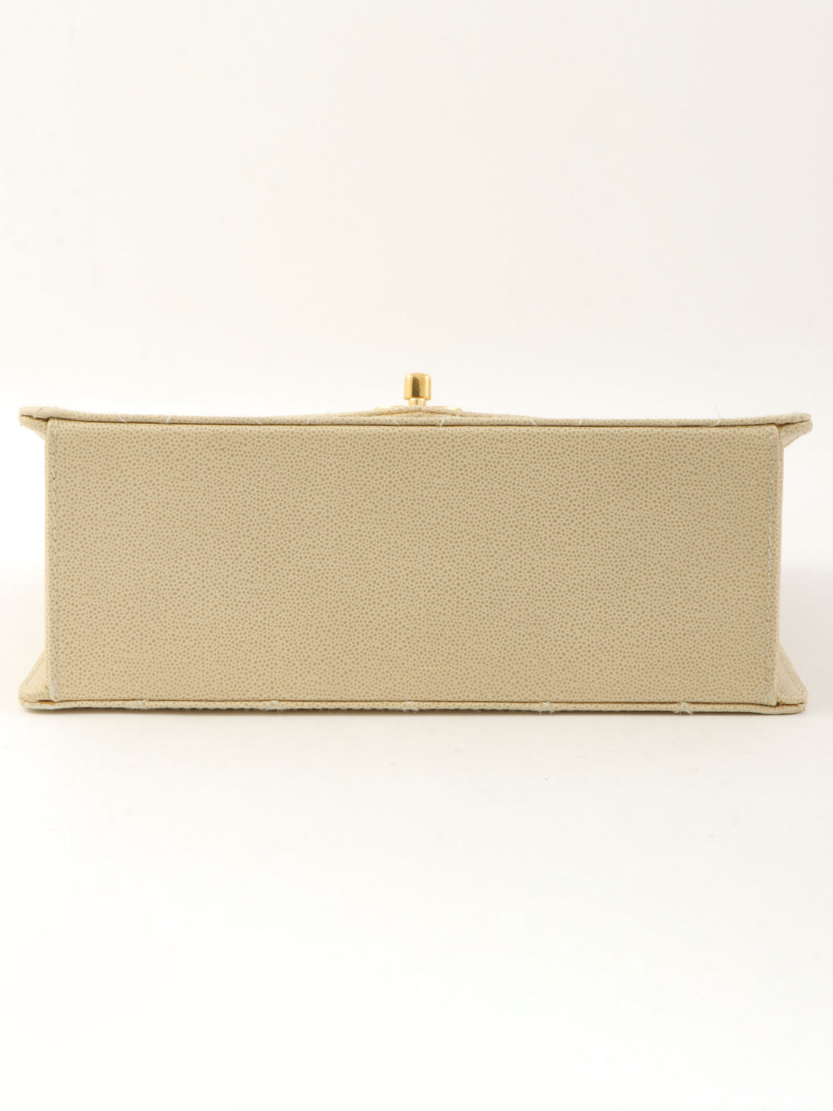 1998年鱼子酱皮CC旋扣手提包，象牙色