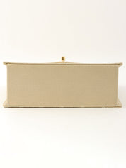 1998年鱼子酱皮CC旋扣手提包，象牙色