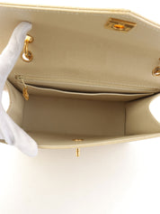 1998年鱼子酱皮CC旋扣手提包，象牙色