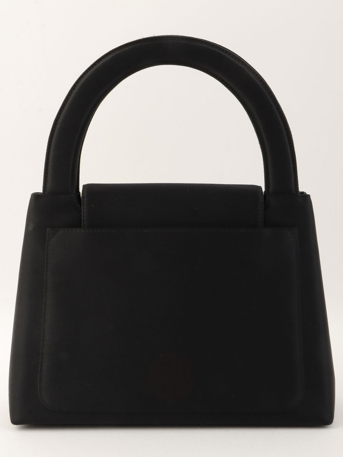 1998 Silk Satin CC Turnlock Handbag in Black