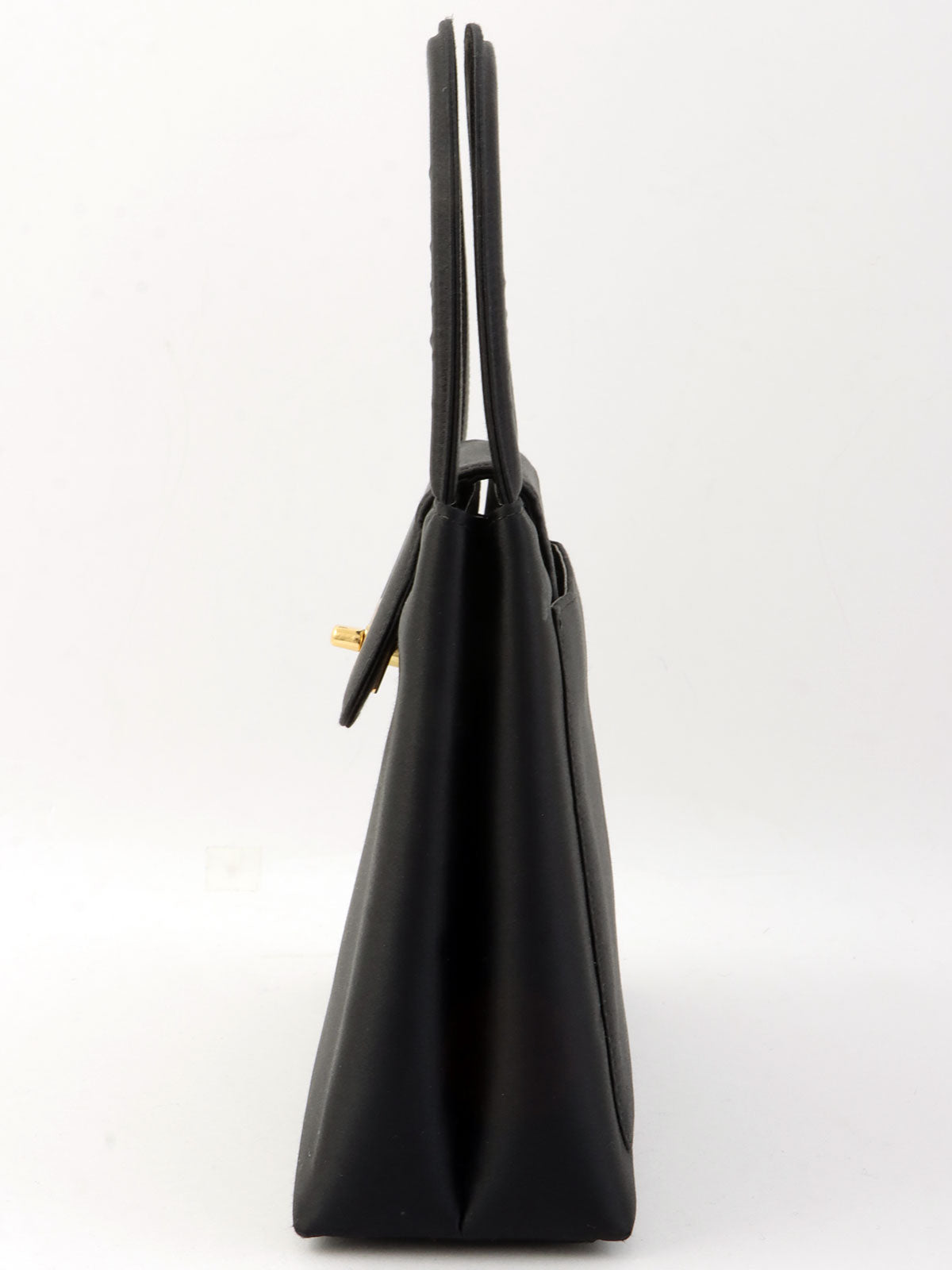 1998 Silk Satin CC Turnlock Handbag in Black