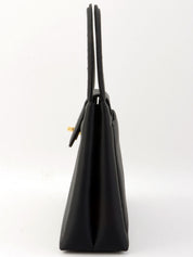 1998 Silk Satin CC Turnlock Handbag in Black