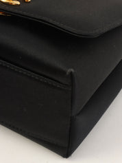 1995年頃製 シルクサテンCCターンロックチェーンショルダーバッグミニ ブラック