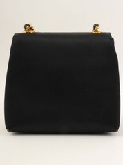 1995 Silk Satin CC Turn Lock Chain Shoulder Bag Mini Black