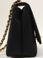 1995年款丝绸缎面CC旋扣链条肩背包迷你黑色