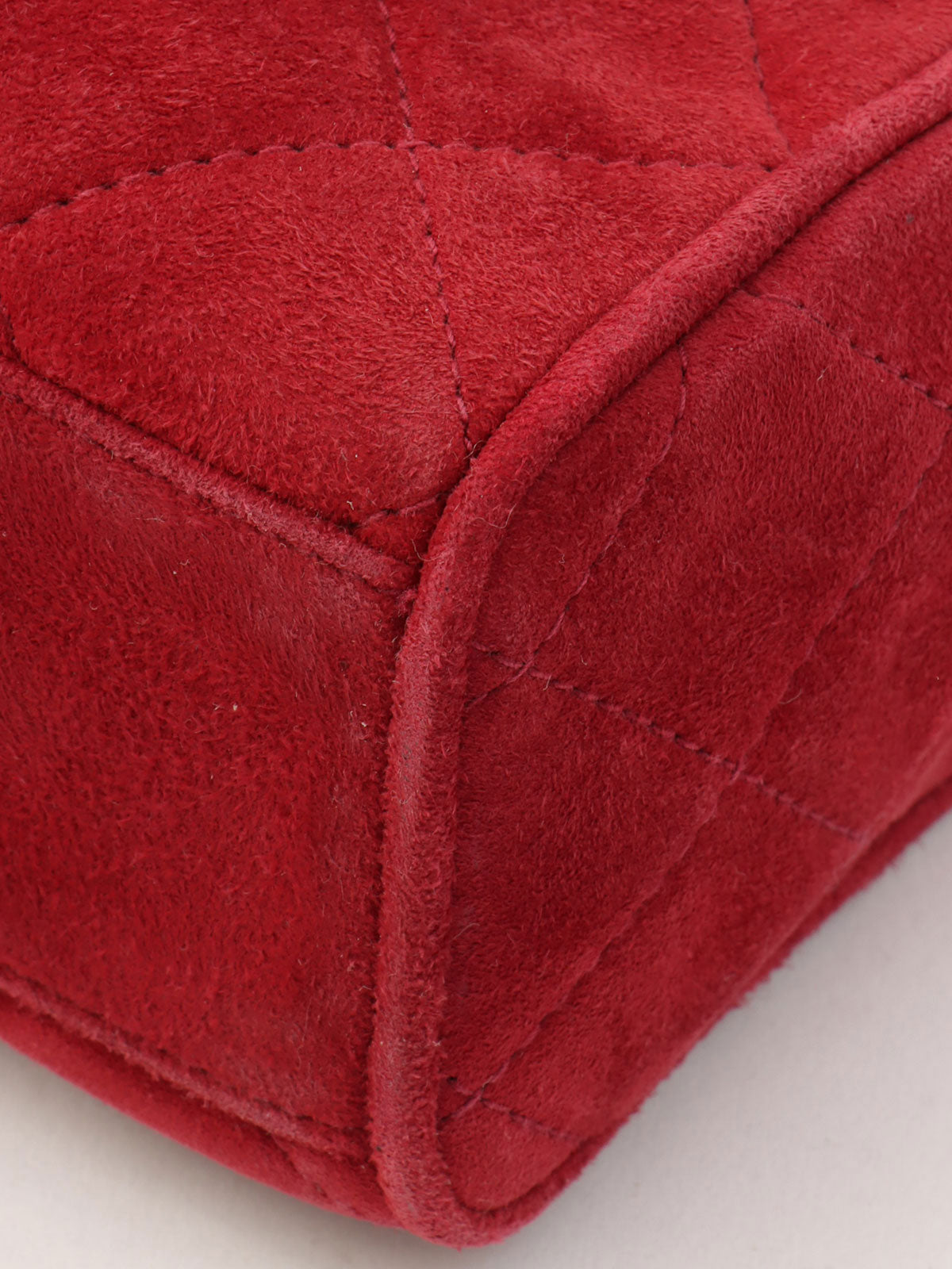 1992年頃製 CCマークステッチフリンジビジューチェーンショルダーバッグ レッド