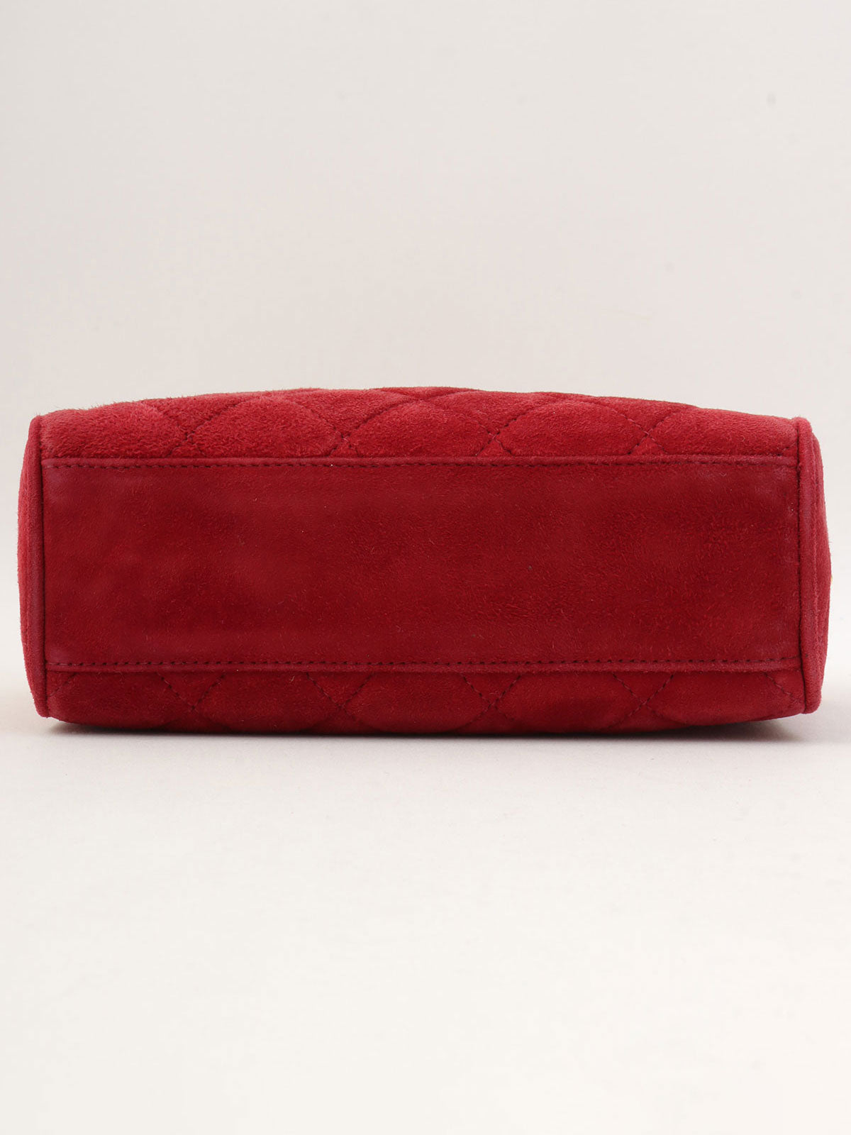 1992 Vintage CC Mark Stitch Fringe Bijou Chain Shoulder Bag Red