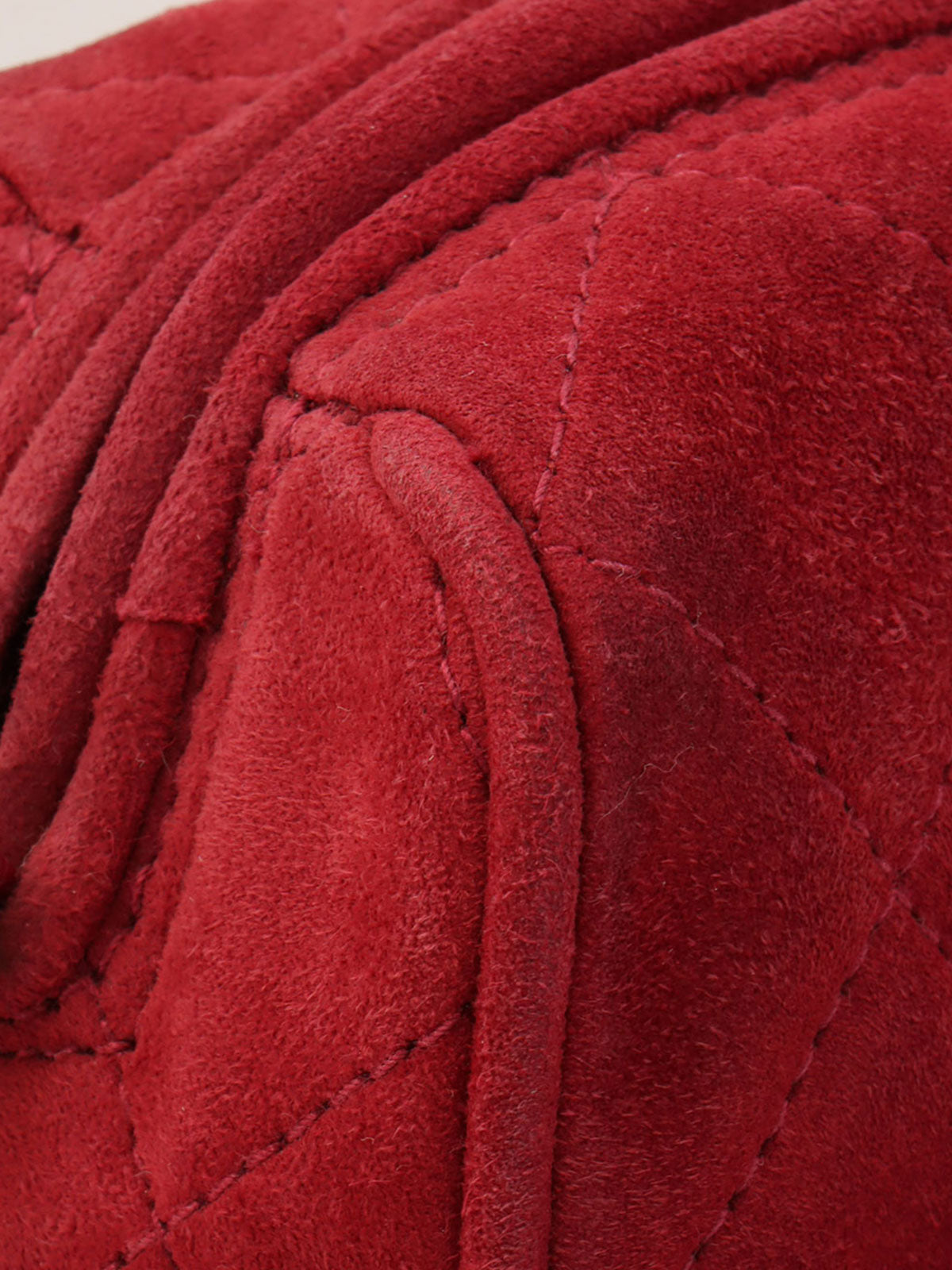 1992年頃製 CCマークステッチフリンジビジューチェーンショルダーバッグ レッド