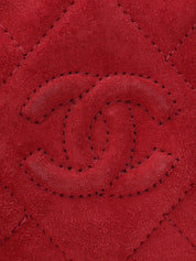 1992年頃製 CCマークステッチフリンジビジューチェーンショルダーバッグ レッド