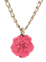 2004 Camellia CC Mark Necklace Silver/Pink/White