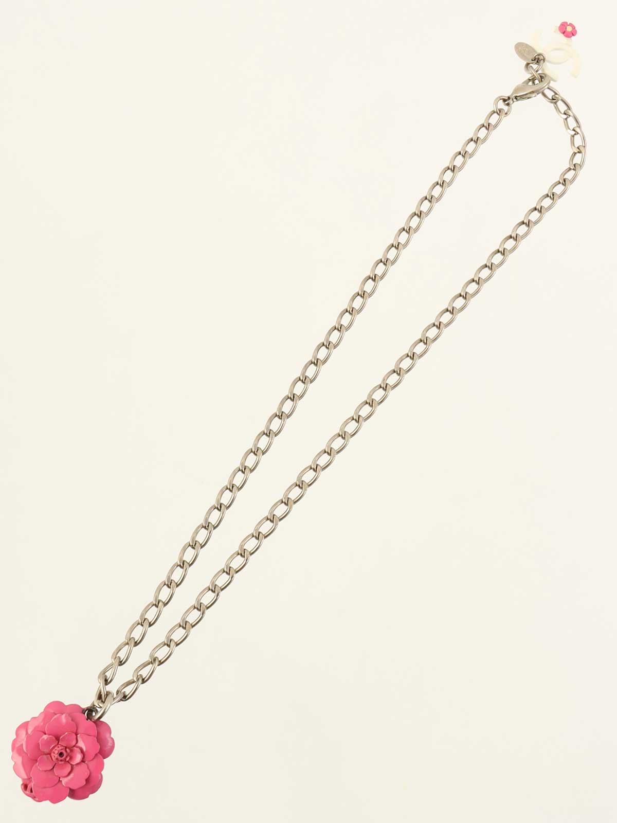 2004年山茶花CC标志项链 银/粉/白