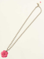 2004年山茶花CC标志项链 银/粉/白