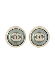 2000年製 ラウンドCCマークイヤリング シルバー/グレー