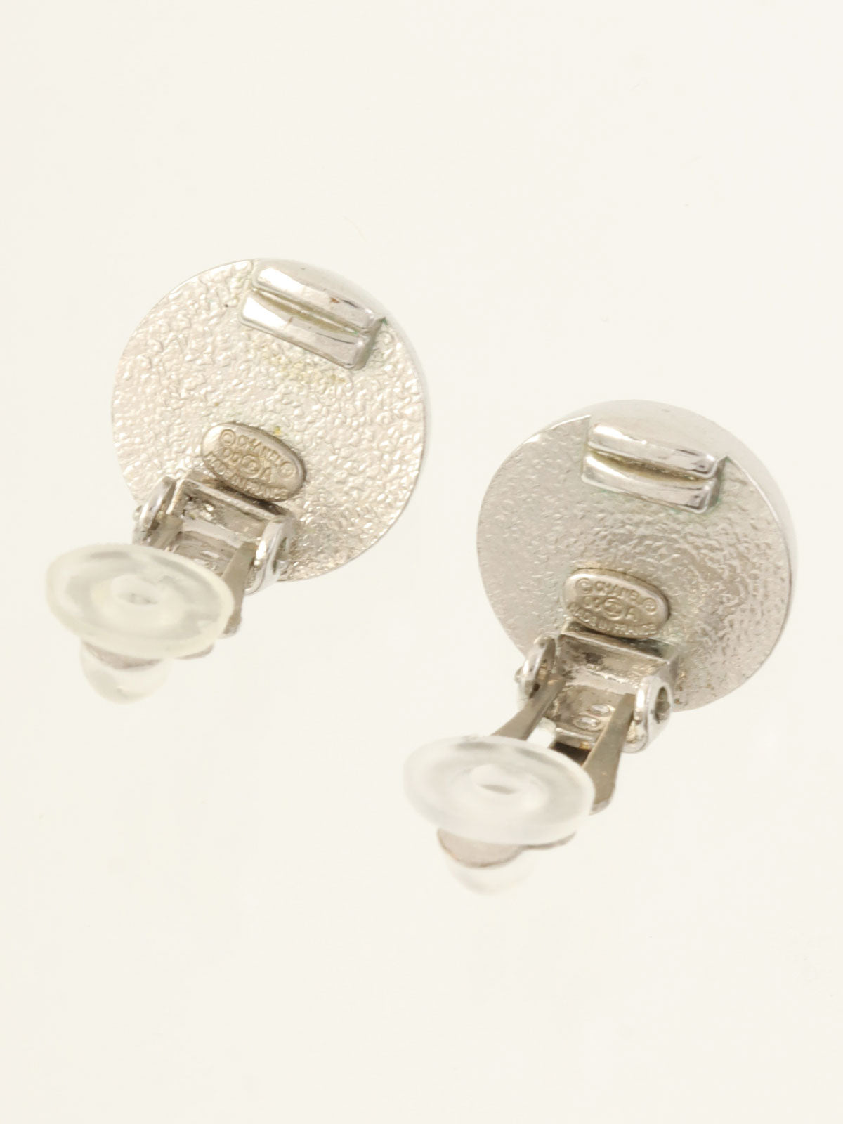 2000年製 ラウンドCCマークイヤリング シルバー/グレー