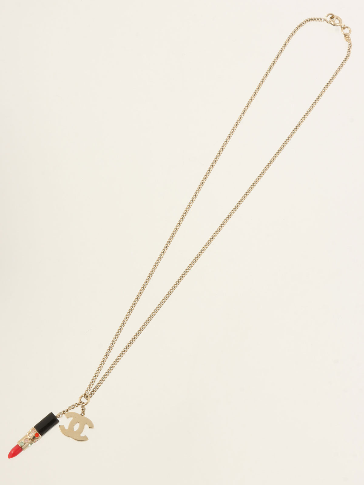 2004年製 CCマークリップモチーフネックレス ゴールド/ブラック