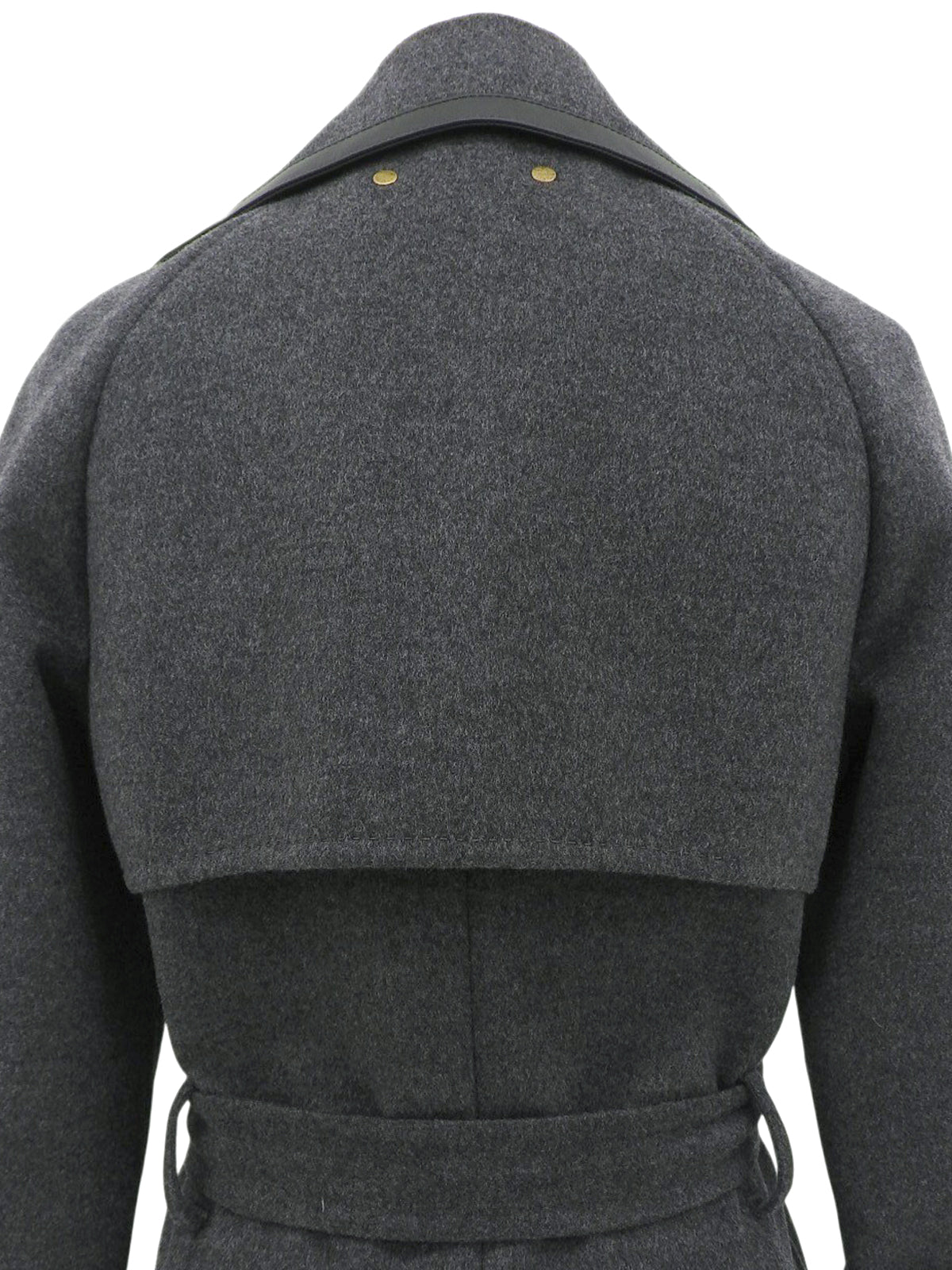 Grey wool logo button trench coat