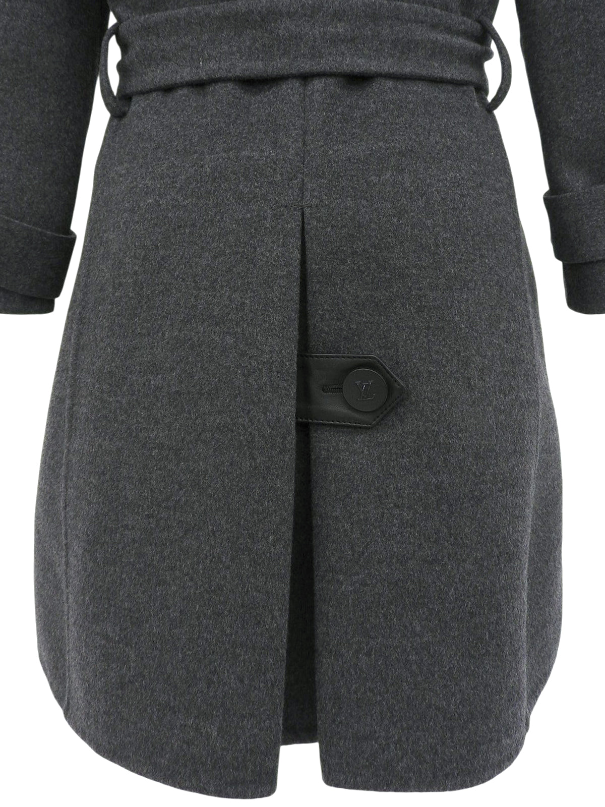 Grey wool logo button trench coat