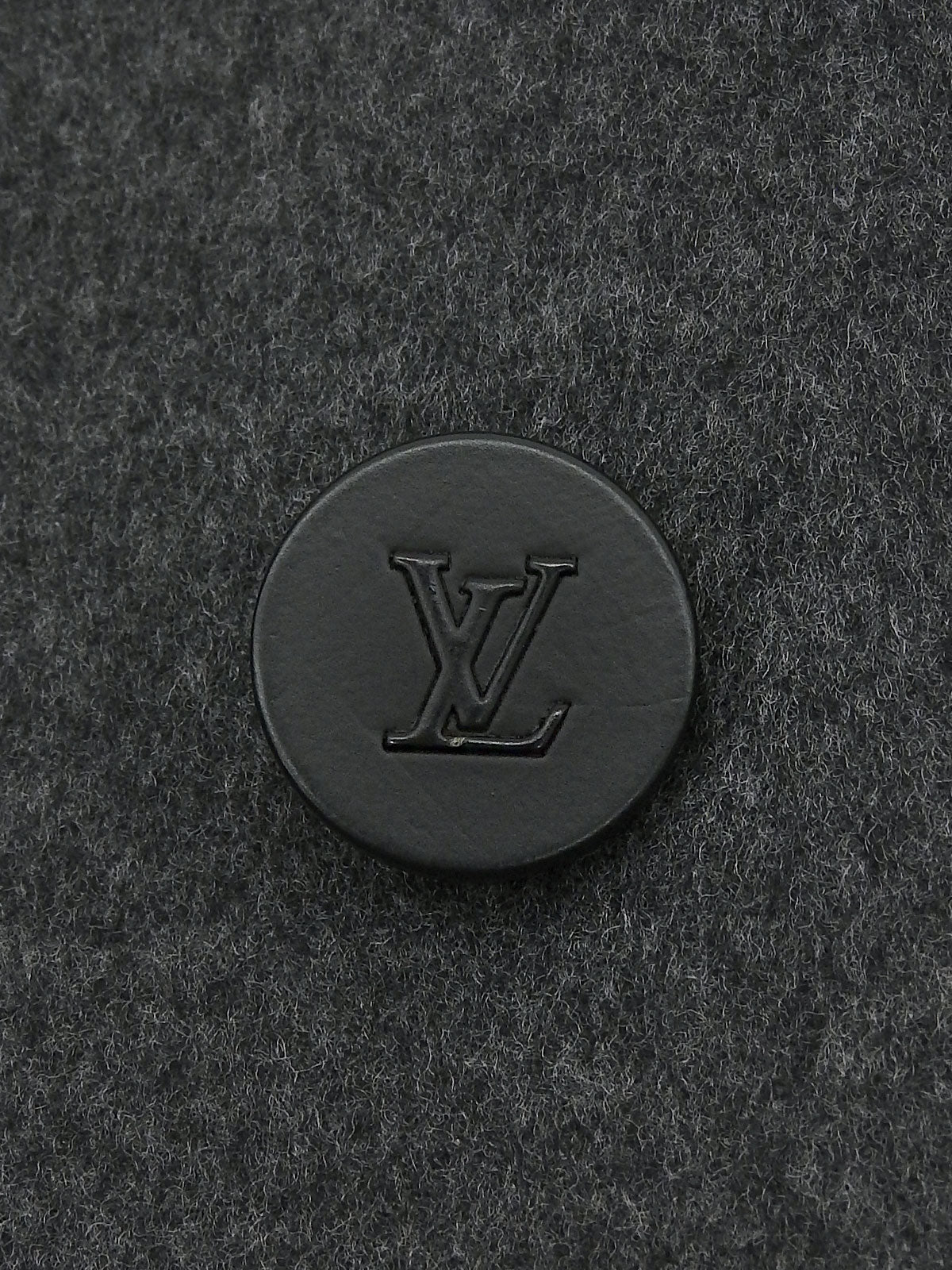 Grey wool logo button trench coat