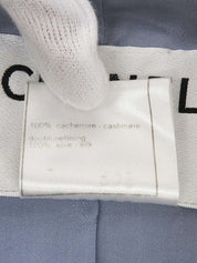 2001年製 カシミアCCマークボタンコート アイスブルー/マルチ