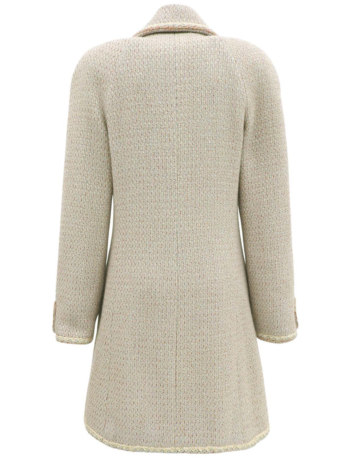 2001年製 カシミアCCマークボタンコート アイスブルー/マルチ