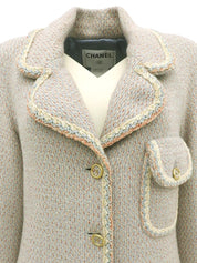 2001年製 カシミアCCマークボタンコート アイスブルー/マルチ