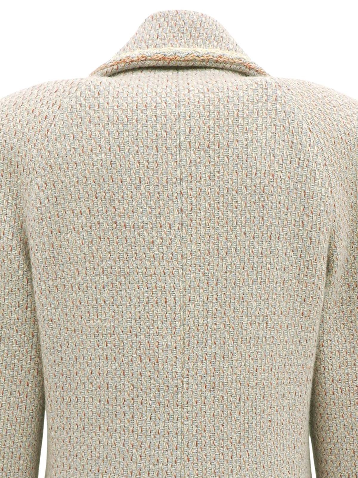 2001年製 カシミアCCマークボタンコート アイスブルー/マルチ