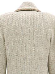 2001年製 カシミアCCマークボタンコート アイスブルー/マルチ