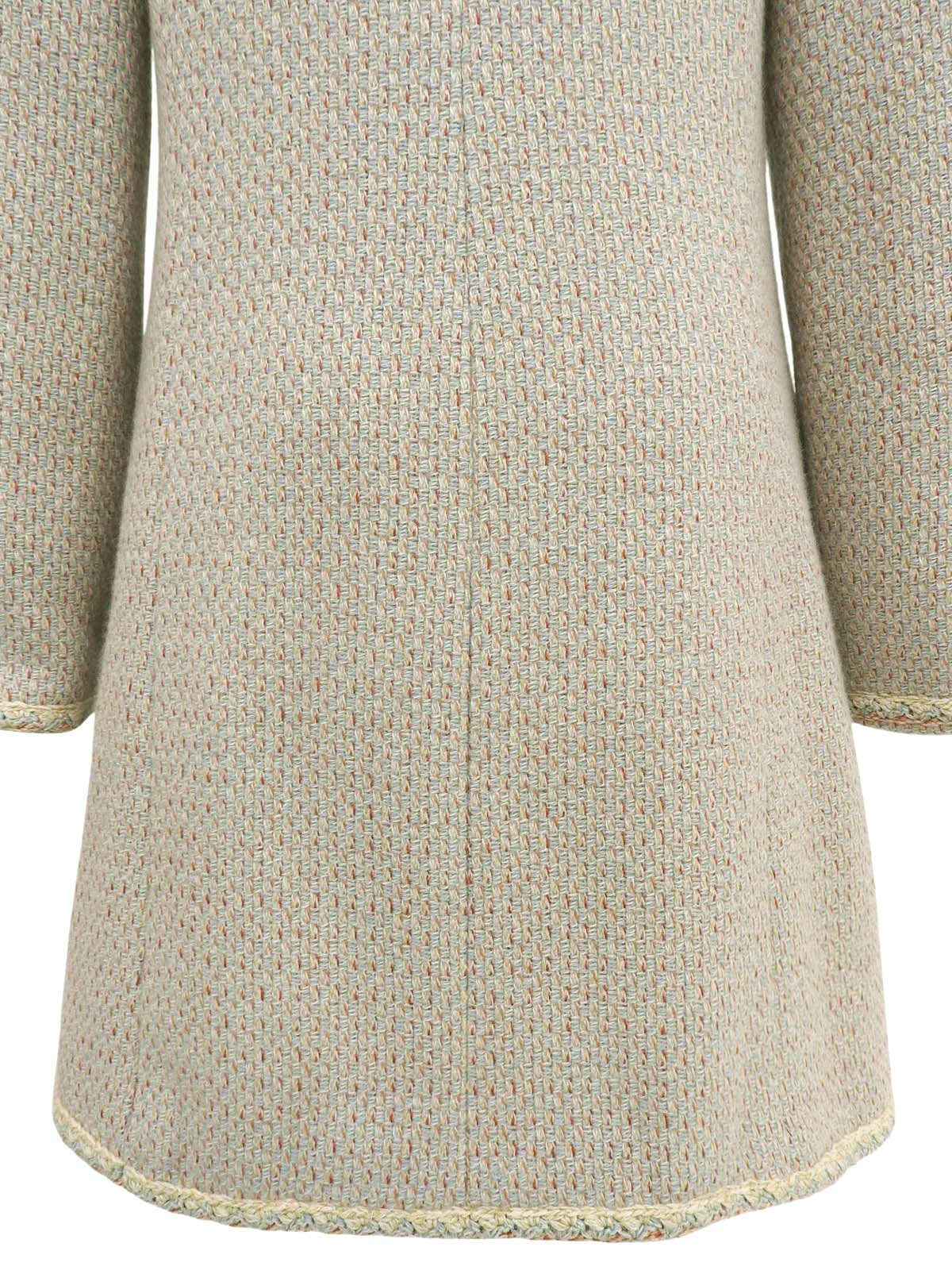 2001年製 カシミアCCマークボタンコート アイスブルー/マルチ