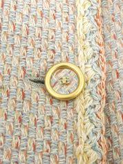 2001年製 カシミアCCマークボタンコート アイスブルー/マルチ