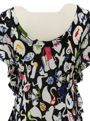 2007年製 アニマルパターンノースリーブトップス ブラック/ホワイト/マルチ