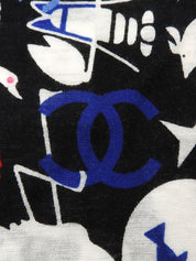 2007年製 アニマルパターンノースリーブトップス ブラック/ホワイト/マルチ