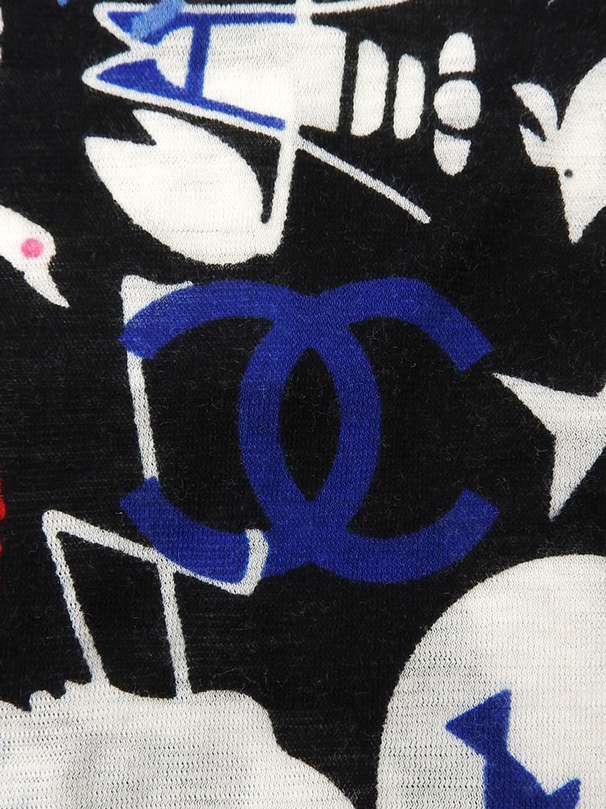 2007年製 アニマルパターンノースリーブトップス ブラック/ホワイト/マルチ