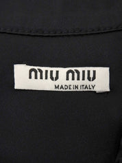 デニムロゴノースリーブシャツ インディゴ/ブラック