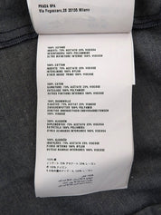 靛蓝色/黑色牛仔布无袖logo衬衫