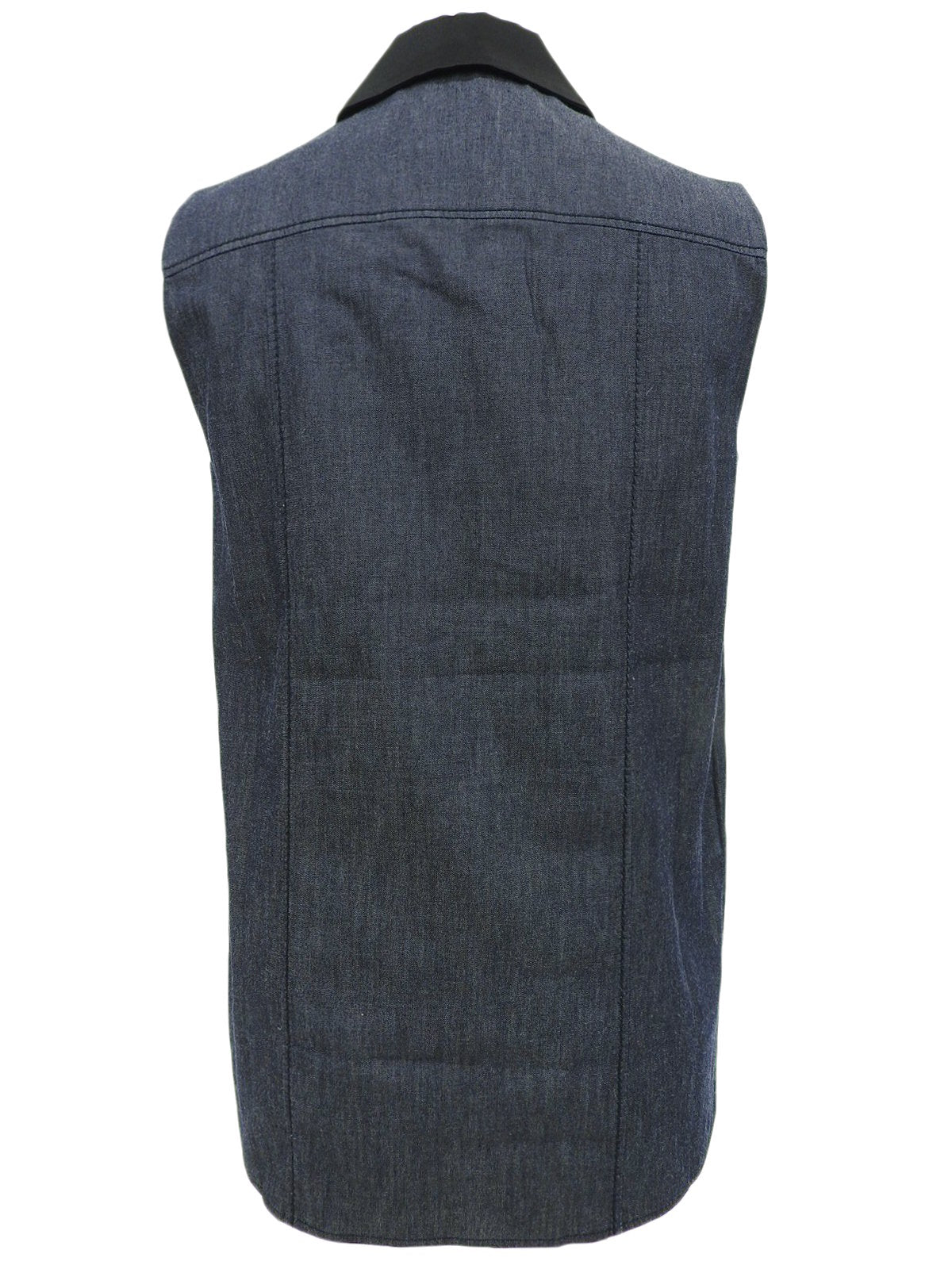 デニムロゴノースリーブシャツ インディゴ/ブラック