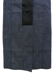 靛蓝色/黑色牛仔布无袖logo衬衫