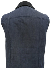 デニムロゴノースリーブシャツ インディゴ/ブラック