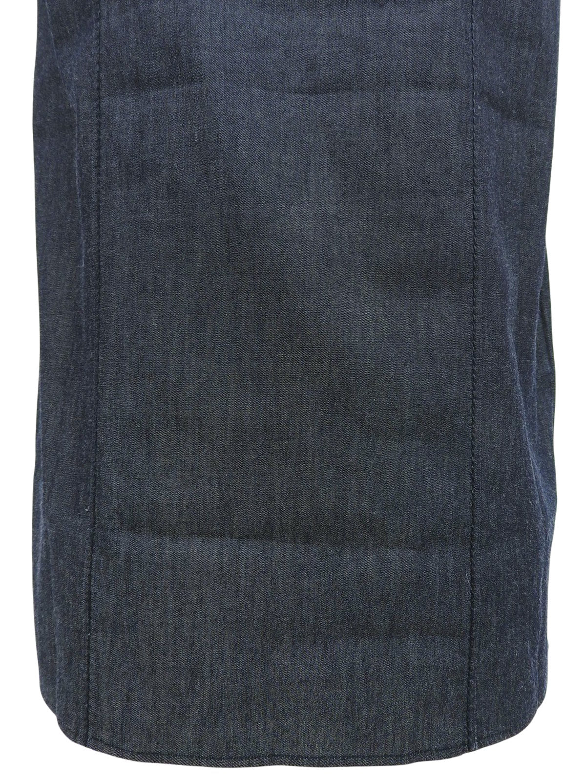 靛蓝色/黑色牛仔布无袖logo衬衫